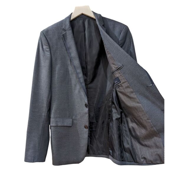 Zara Men's Tuxedo Slim Fit Blue Two Button Blazer Size US 38 - Picture 5 of 9